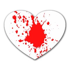 Red Blood Splatter Heart Mousepads by Mariart