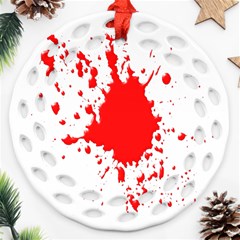 Red Blood Splatter Ornament (round Filigree)