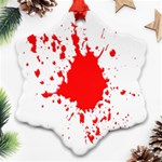 Red Blood Splatter Ornament (Snowflake) Front