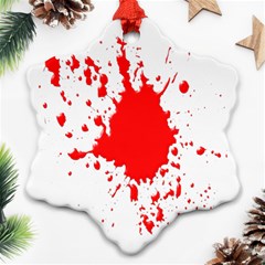 Red Blood Splatter Snowflake Ornament (two Sides) by Mariart