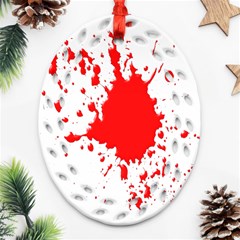 Red Blood Splatter Oval Filigree Ornament (two Sides)