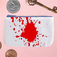 Red Blood Splatter Large Coin Purse by Mariart