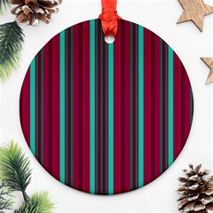 Red Blue Line Vertical Ornament (round) by Mariart