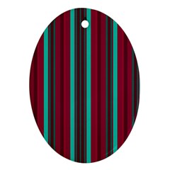 Red Blue Line Vertical Ornament (oval)