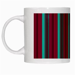 Red Blue Line Vertical White Mugs by Mariart