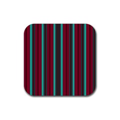 Red Blue Line Vertical Rubber Coaster (square) 