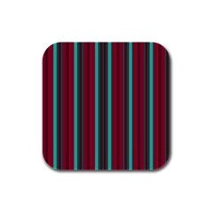 Red Blue Line Vertical Rubber Square Coaster (4 Pack)  by Mariart