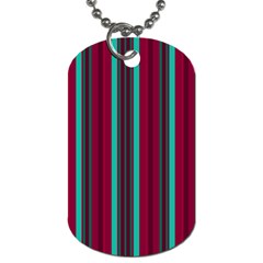 Red Blue Line Vertical Dog Tag (two Sides)