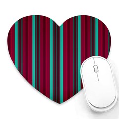 Red Blue Line Vertical Heart Mousepads by Mariart