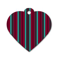 Red Blue Line Vertical Dog Tag Heart (one Side) by Mariart