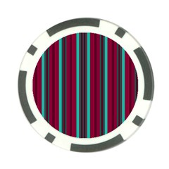 Red Blue Line Vertical Poker Chip Card Guard by Mariart