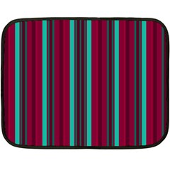 Red Blue Line Vertical Fleece Blanket (mini) by Mariart