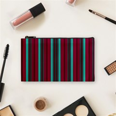 Red Blue Line Vertical Cosmetic Bag (small)  by Mariart