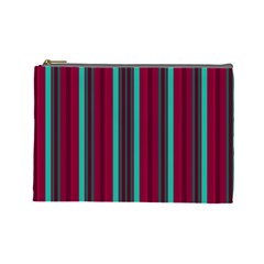 Red Blue Line Vertical Cosmetic Bag (large)  by Mariart