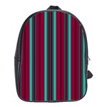 Red Blue Line Vertical School Bag (Large) Front