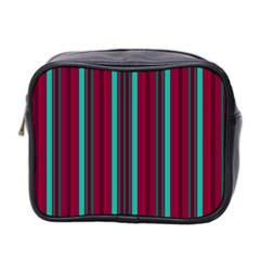 Red Blue Line Vertical Mini Toiletries Bag 2-side