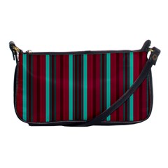 Red Blue Line Vertical Shoulder Clutch Bags