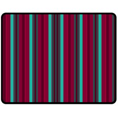 Red Blue Line Vertical Fleece Blanket (medium) 