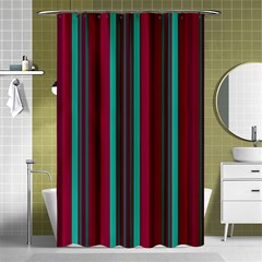 Red Blue Line Vertical Shower Curtain 48  X 72  (small)  by Mariart