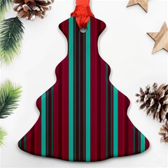 Red Blue Line Vertical Christmas Tree Ornament (two Sides) by Mariart