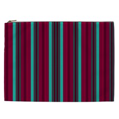 Red Blue Line Vertical Cosmetic Bag (xxl)  by Mariart