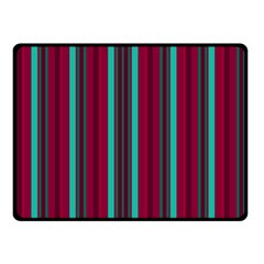 Red Blue Line Vertical Double Sided Fleece Blanket (small)  by Mariart