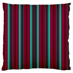 Red Blue Line Vertical Large Flano Cushion Case (one Side) by Mariart