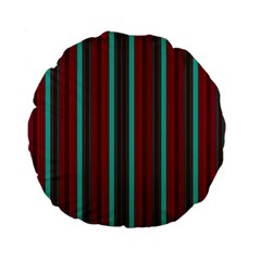 Red Blue Line Vertical Standard 15  Premium Flano Round Cushions