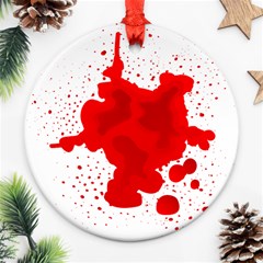 Red Blood Transparent Ornament (round)