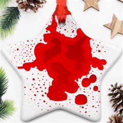 Red Blood Transparent Ornament (star) by Mariart