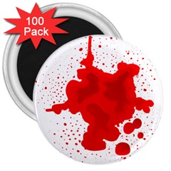 Red Blood Transparent 3  Magnets (100 Pack) by Mariart