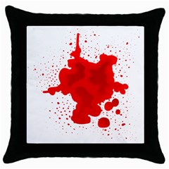 Red Blood Transparent Throw Pillow Case (black) by Mariart