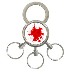 Red Blood Transparent 3-ring Key Chains