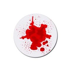 Red Blood Transparent Rubber Round Coaster (4 Pack)  by Mariart