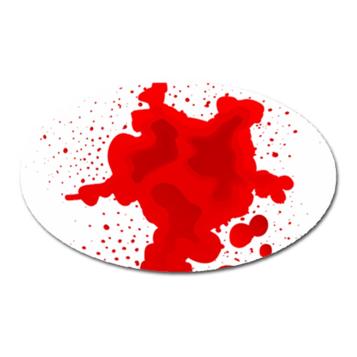 Red Blood Transparent Oval Magnet