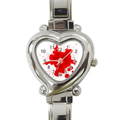 Red Blood Transparent Heart Italian Charm Watch