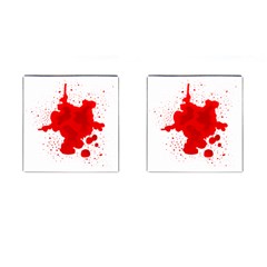 Red Blood Transparent Cufflinks (square)