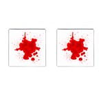 Red Blood Transparent Cufflinks (Square) Front(Pair)