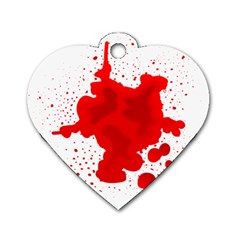 Red Blood Transparent Dog Tag Heart (one Side)