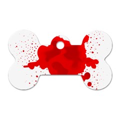 Red Blood Transparent Dog Tag Bone (two Sides)