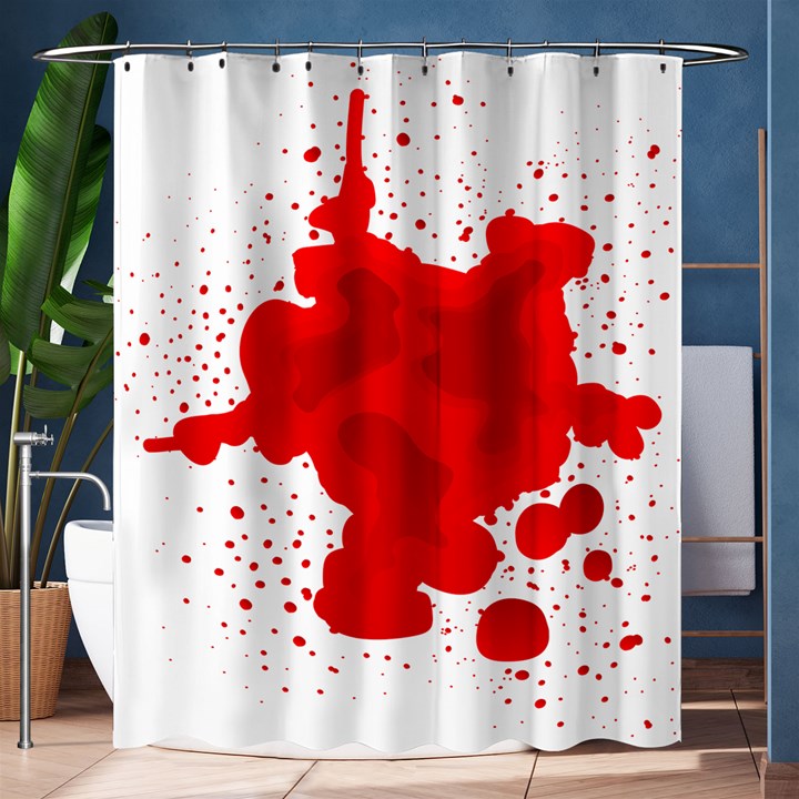 Red Blood Transparent Shower Curtain 60  x 72  (Medium) 