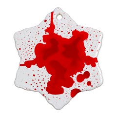 Red Blood Transparent Snowflake Ornament (two Sides) by Mariart