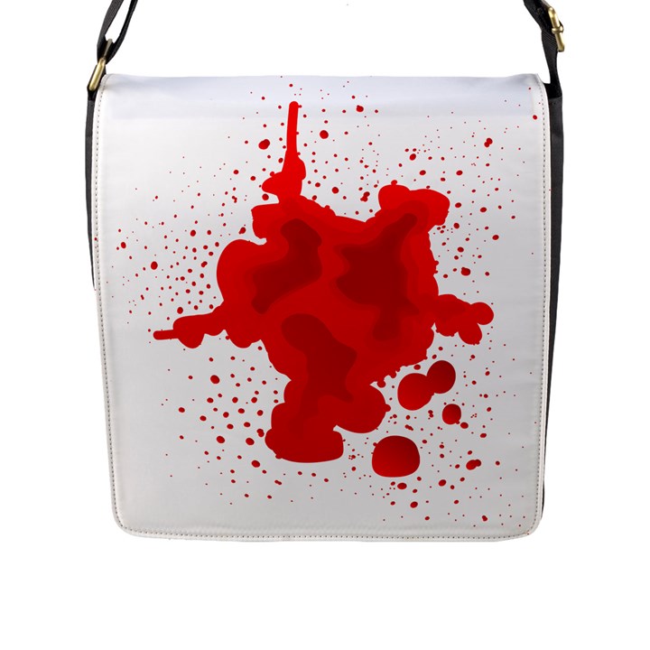 Red Blood Transparent Flap Messenger Bag (L) 