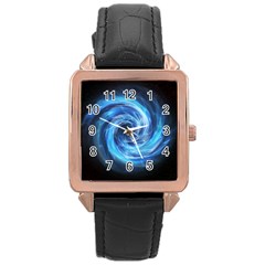 Hole Space Galaxy Star Planet Rose Gold Leather Watch 