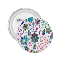 Prismatic Psychedelic Floral Heart Background 2 25  Buttons