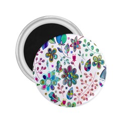 Prismatic Psychedelic Floral Heart Background 2 25  Magnets