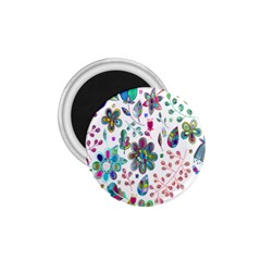 Prismatic Psychedelic Floral Heart Background 1 75  Magnets by Mariart