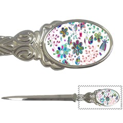 Prismatic Psychedelic Floral Heart Background Letter Openers by Mariart