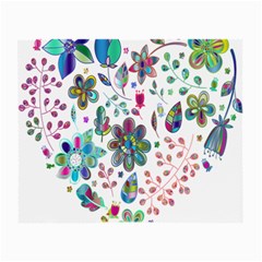 Prismatic Psychedelic Floral Heart Background Small Glasses Cloth (2-side)