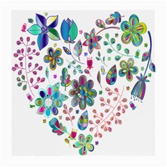 Prismatic Psychedelic Floral Heart Background Medium Glasses Cloth